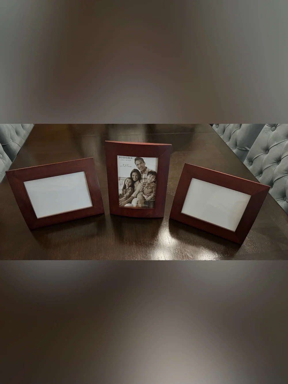 Cherry Wood 5”x7” Picture Frame - Set of 3